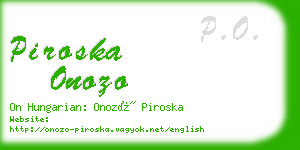 piroska onozo business card